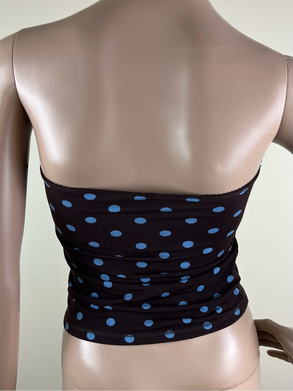 NEW ZARA BROWN POLKA DOT BANDEAU TOP - Picture 6 of 8